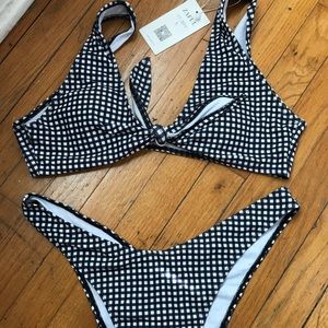 Super cute black & white checkered bikini